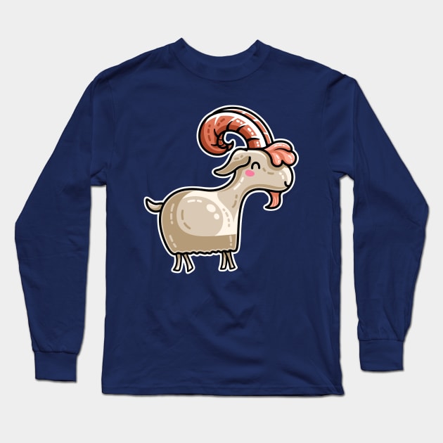 Kawaii Cute Goat Long Sleeve T-Shirt by freeves